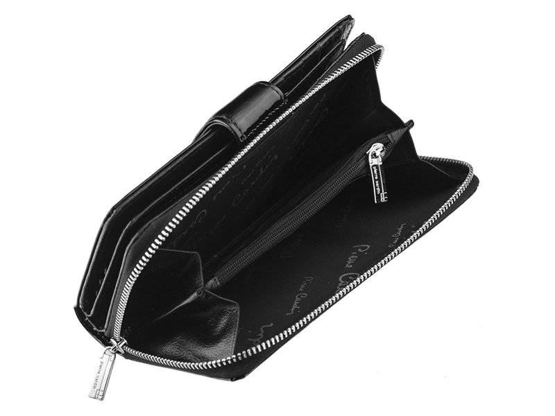 Pionowy, lakierowany portfel damski z opaską na zatrzask - Pierre Cardin - obrazek 3