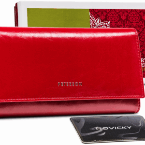 Duży skórzany portfel damski z klapką - Peterson