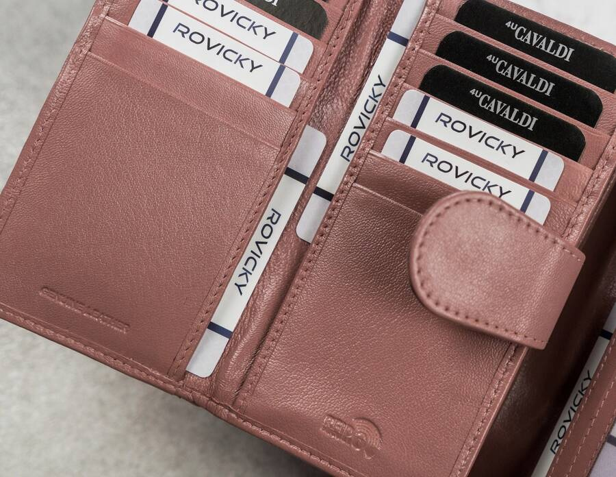 Duży, skórzany portfel damski z systemem RFID - 4U Cavaldi - obrazek 8