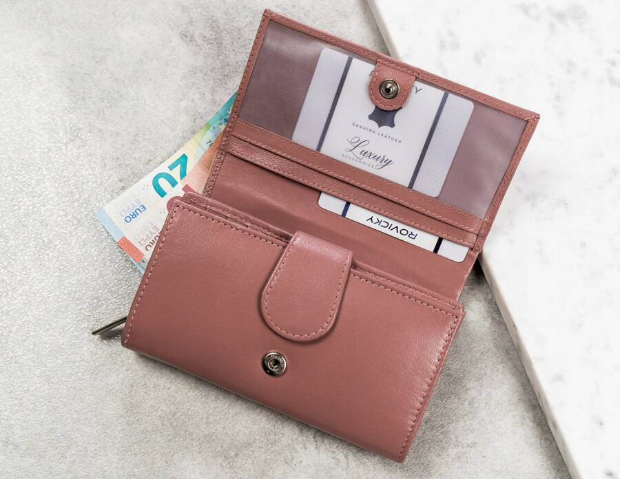 Duży, skórzany portfel damski z systemem RFID - 4U Cavaldi - obrazek 5