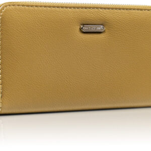 Duży portfel damski w kształcie piórnika z gładkiej eko skóry - David Jones