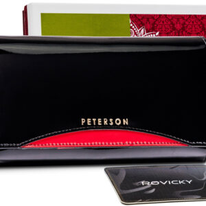 Duży skórzany portfel damski z portmonetką na bigiel RFID - Peterson