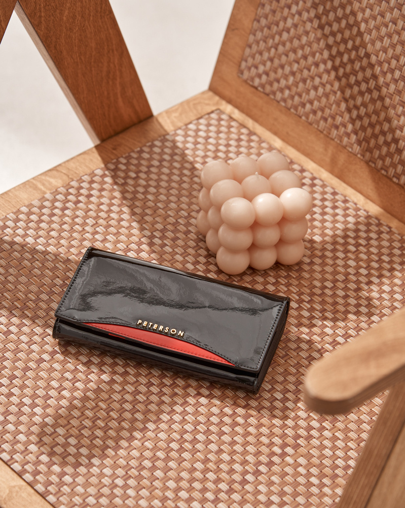 Duży skórzany portfel damski z portmonetką na bigiel RFID - Peterson - obrazek 12