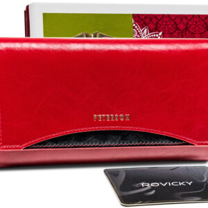 Skórzany elegancki portfel damski z ochroną RFID - Peterson