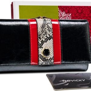 Elegancki portfel z modnym, wężowym wzorem - Peterson