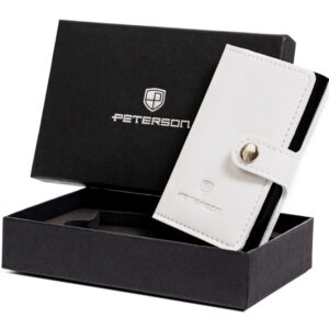 Skórzane etui z podajnikiem na karty i wizytówki - Peterson