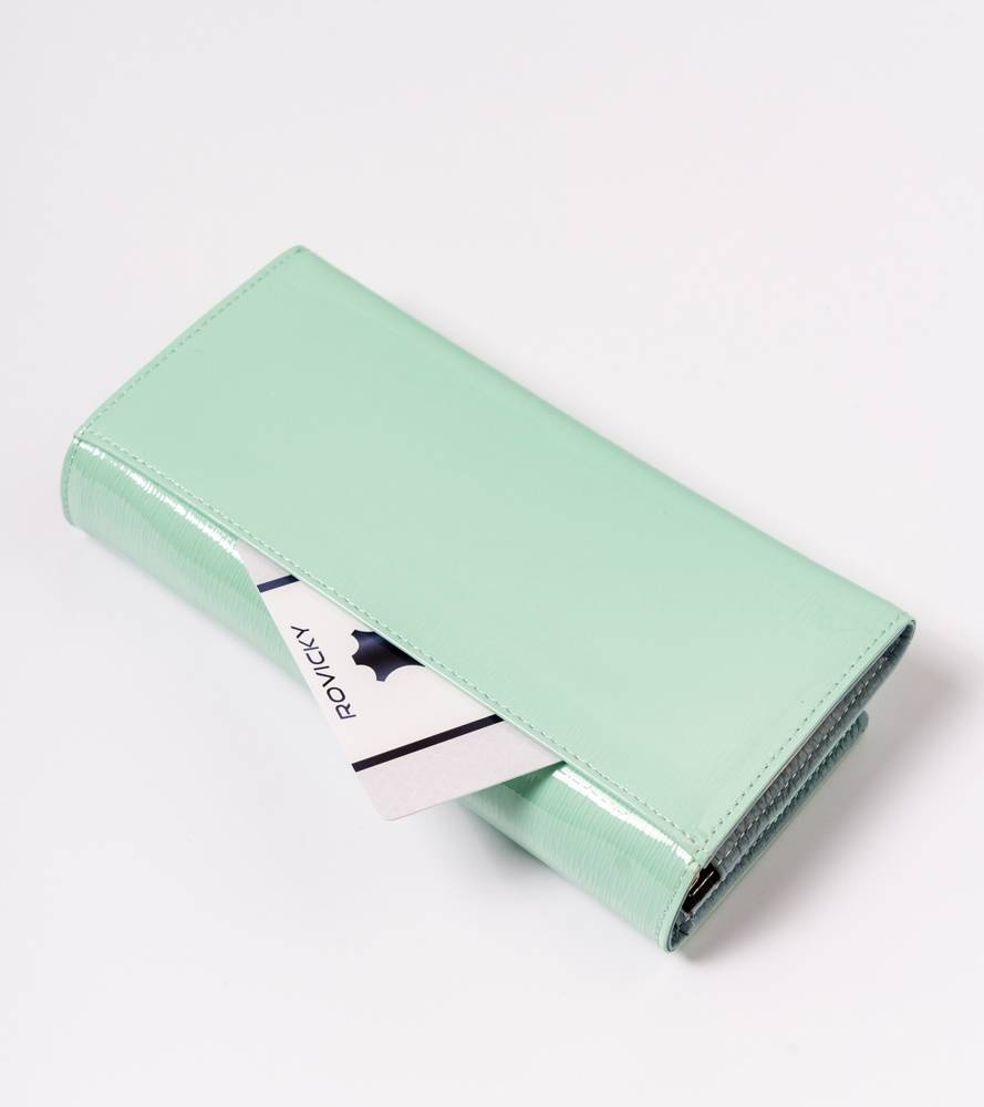 Lakierowany, duży portfel damski ze skóry naturalnej - Lorenti - obrazek 7