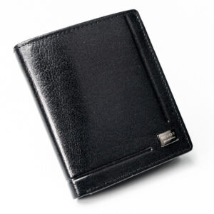 Elegancki pionowy portfel męski bez zapięcia ze skóry naturalnej - Rovicky