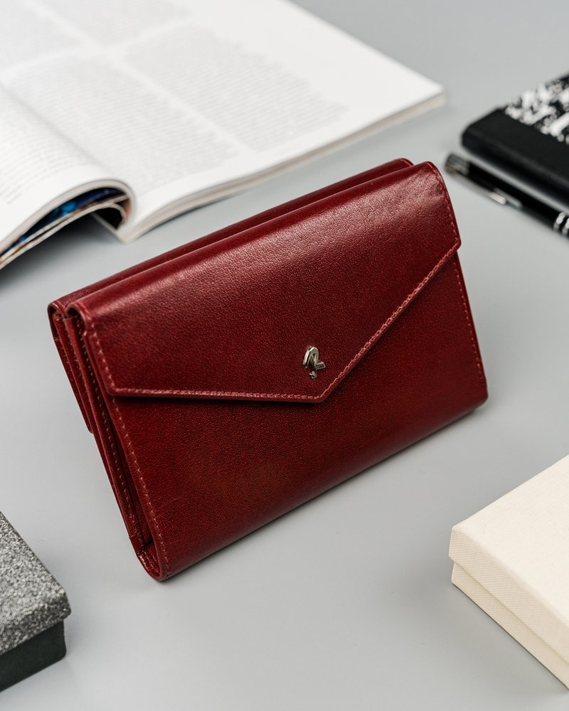 Skórzany portfel damski na zatrzask - Rovicky - obrazek 2